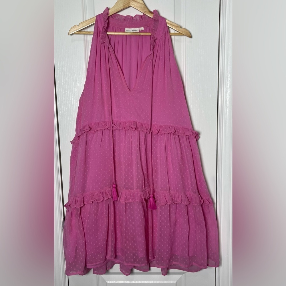 Roller Rabbit Swiss Dot Janae Pink Dress Size XL - Picture 2 of 8